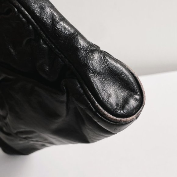 ANNE KLEIN VTG Black Leather Pochette - Picture 11 of 11